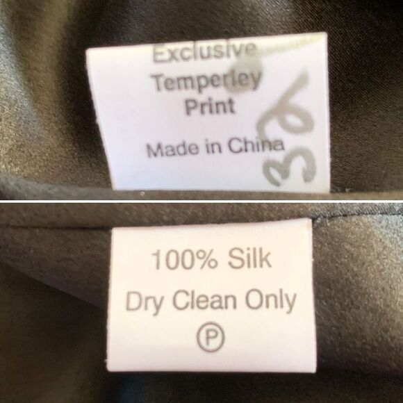 Temperly London Circa 2006 Runway Silk Cocktail Dress Black Multi Size 10 - Picture 9 of 12